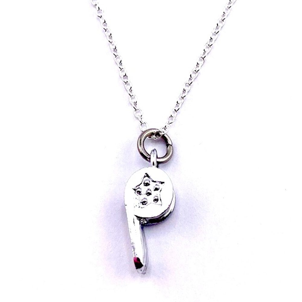Whistle Necklace Rhinestone Referees - Picture 2 of 10